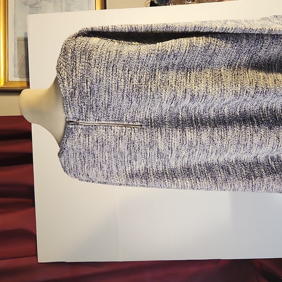 Per Se Tunic Blue & Metallic Printed Long Sleeve with Scoop Neck Sweater $440 - Picture 3 of 8